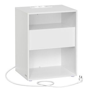 Noční stolek Vasagle Adar s nabíjecí stanicí bílý vyobraziť