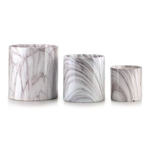 Sada 3 kvetináčov Neva II fialová/biela vyobraziť