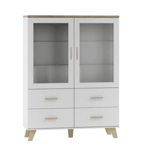 Vitrína Lotta 120 cm bílá/dub sonoma vyobraziť