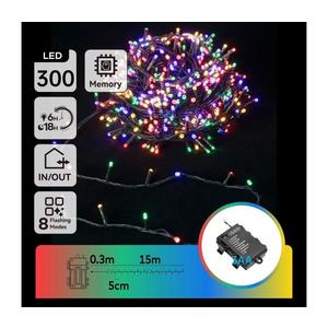 B.V. -LED Vonkajšia vianočná reťaz 300xLED/8 funkcií 3xAA 15, 3m IP44 multicolor B10303K2R vyobraziť