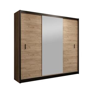 Šatní skriňa MIRO 203x215 cm dub craft s zrkadlom čierna CRAFT 203 Craft/Czarny vyobraziť
