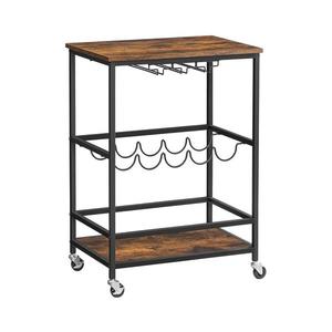 Servírovací stolík na fľaše a poháre MARGE hnedá/čierna LRC087B01 vyobraziť