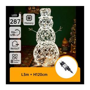 B.V. - LED vonkajšia vianočná dekorácia 3, 6W/31/230V 2700K 120cm IP44 snehuliak B10303K6J vyobraziť