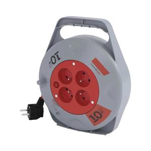 Predlžovací kábel na bubne so 4 zásuvkami 10 m sivá/červená P19410N vyobraziť