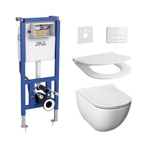 JIKA Závesné WC + sedátko MIO + tlačidlo DUAL + podomietkový modul + podložka LF0182+LF0239+LF0170+GB0014 vyobraziť