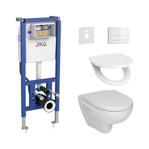 JIKA Závesné WC + WC sedátko LYRA + tlačidlo DUAL + podomietkový modul + podložka LF0187+LF0239+LF0170+GB0014 vyobraziť