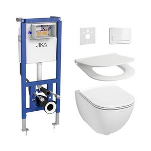 JIKA Závesné WC + sedátko MIO + tlačidlo DUAL + podomietkový modul + podložka LF0181+LF0239+LF0170+GB0014 vyobraziť