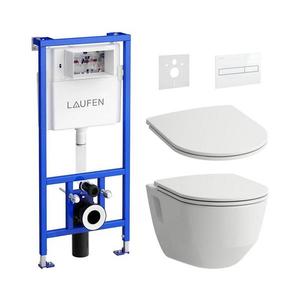 LAUFEN Závesné WC + WC sedátko PRO + tlačidlo DUAL LIS + podomietkový modul + podložka LF0179+LF0260+LF0259+GB0014 vyobraziť