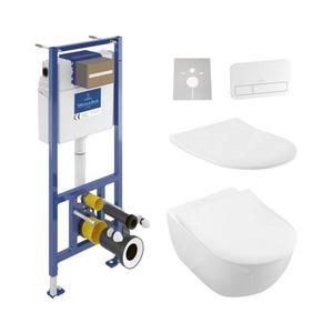 Villeroy & Boch Závesné WC + sedátko SUBWAY + tlačidlo + podomietkový modul + podložka VB0192+VB0056+VB0222+VB0103 vyobraziť