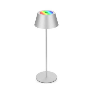 Brilo - LED RGB dobíjateľná dotyková stolná lampa KIKI LED/2, 6W/5V IP44 2600 mAh strieborná 7466018 vyobraziť