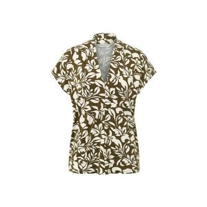 Blúzkové tričko s potlačou s výstrihom do V vyobraziť