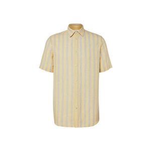 Košeľa s krátkym rukávom a ľanom, žltá vyobraziť