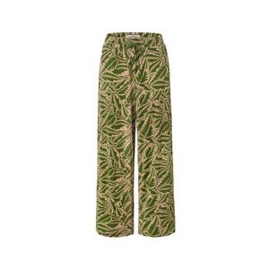 Nohavice Palazzo s potlačou, kombinácia zelenej a béžovej vyobraziť