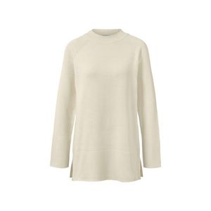 Dlhý pletený pulóver, krémový vyobraziť