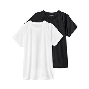 Detské športové tričká, 2 ks, čierne/biele vyobraziť