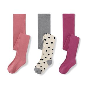 Detské pančuchy, 3 ks, ružové, sivé, vínové vyobraziť