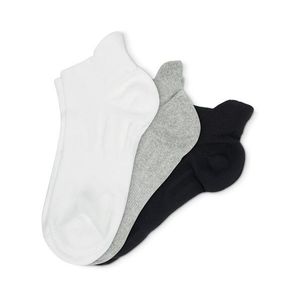 Športové ponožky, 3 páry, biele, sivé, čierne vyobraziť