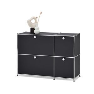 Odkladacia skrinka »CN3« so 4 výklopnými dvierkami, čierna vyobraziť