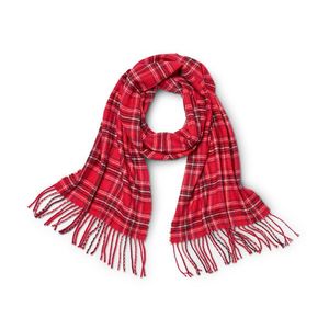 Kockovaný šál so strapcami vyobraziť