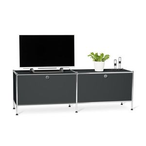 Kovová nízka skrinka »CN3« s výklopnými priehradkami, čierna vyobraziť