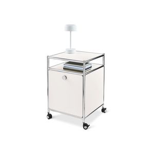 Kovový kontajner na kolieskach »CN3« s výklopnou doskou, biely vyobraziť