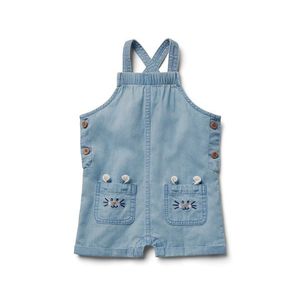 Detské chambray nohavice na traky vyobraziť