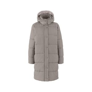 Prešívaný kabát s kapucňou, hnedosivý vyobraziť