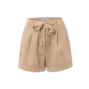 Šortky s podielom ľanu, béžové vyobraziť
