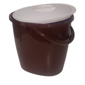 ALFA PLASTIK - Vedro ovál 12L hnedé veko biele vyobraziť