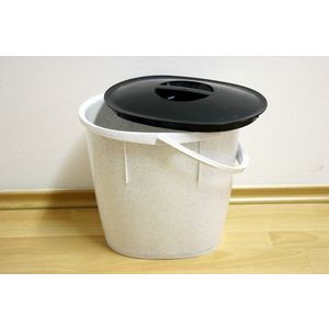 ALFA PLASTIK - Vedro ovál 12L s vekom granit biele vyobraziť