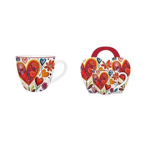 DUO - Hrnček 460ml COLORFUL HEARTS 4, srdce, porcelán vyobraziť