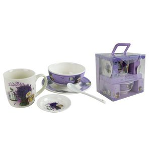 MAKRO - Hrnček s lyžičkou a miskou Levanduľa vyobraziť