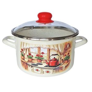 MAKRO - Hrniec smalt 20cm 4L so sklenenou pokrievkou Rustika vyobraziť