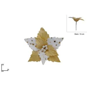 MAKRO - Kvet vianočný 26cm zlatý vyobraziť