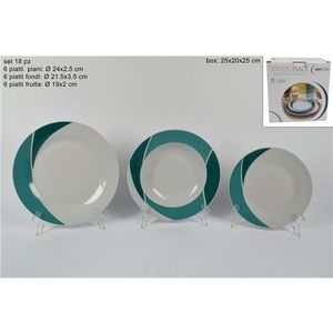 MAKRO - Obedová súprava 18-dielna tyrkysová, keramika vyobraziť