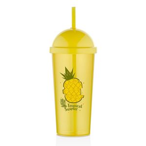 MAKRO - Pohár 700ml so slamkou Ananas vyobraziť