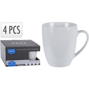 MAKRO - Šálka 380ml 4ks biela, výška 10, 5cm, keramika vyobraziť