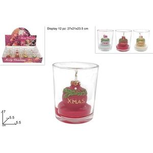 MAKRO - Sviečka vianočná v skle rôzne farby vyobraziť