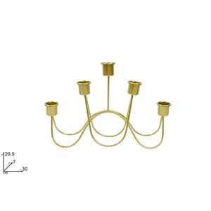 MAKRO - Svietnik 5-ramenný kovový zlatý vyobraziť