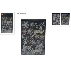 MAKRO - Vianočná samolepka na okno, dekor snehové vločky, 2 druhy vyobraziť