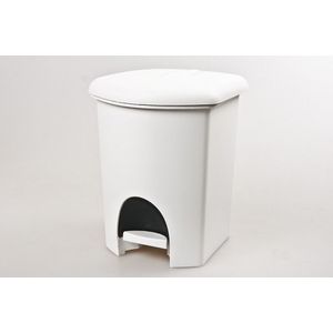 PLAST TEAM - Smetný kôš s pedálom 6L, biely umelá hmota vyobraziť