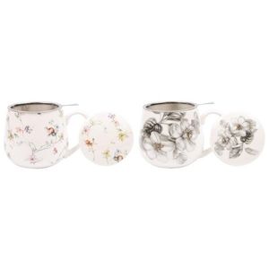 VERONI - Hrnček s čajítkom ANDREA rôzne dekory, 430ml vyobraziť