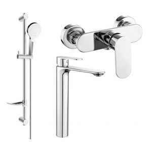 MEXEN/S - Milo DF05 SET umývadlová batéria + sprchová s príslušenstvom, chróm 71314DF05-00 vyobraziť