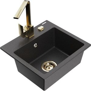 MEXEN/S MEXEN/S - Milo granitový drez 1-miska vrátane batérie Rita, čierny kropenatý 6505-76-670300-50 vyobraziť