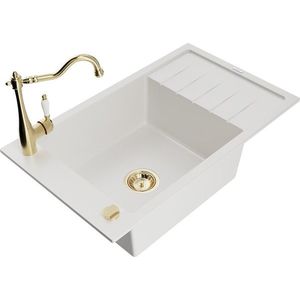 MEXEN/S MEXEN/S - Elias granitový drez 1-miska vrátane batérie Carla, biela 6511-20-670700-50 vyobraziť