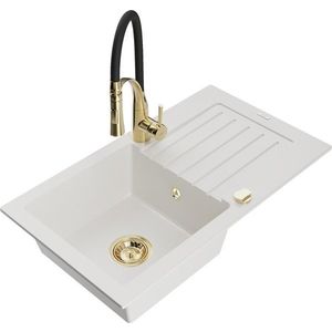 MEXEN/S MEXEN/S - Pablo granitový drez 1 s odkvapkávačom vrátane batérie Aster, biela 6510-20-73450-57-G vyobraziť