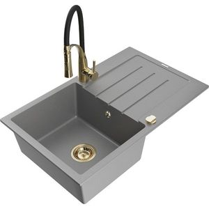 MEXEN/S MEXEN/S - Bruno granitový drez s odkvapkávačom vrátane batérie Aster, šedá 6513-71-73450-57-G vyobraziť