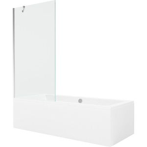 MEXEN/S - Cube obdĺžniková vaňa 170 x 80 cm s panelom + vaňová zástena 90, transparent, chróm 550517080X9509000001 vyobraziť