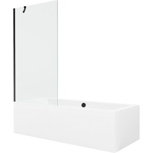 MEXEN/S - Cube obdĺžniková vaňa 170 x 80 cm s panelom + vaňová zástena 90, transparent, čierna 550517080X9509000070 vyobraziť