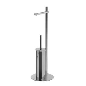 Gedy - CIRCE stojan s držiakom na toaletný papier a WC kefou, guľatý, chróm 143213 vyobraziť